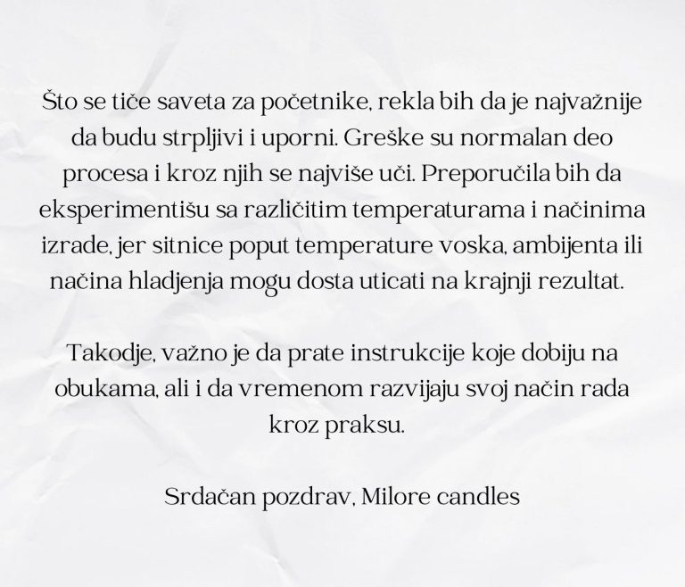 Savet polaznika iz sopstvene radionice